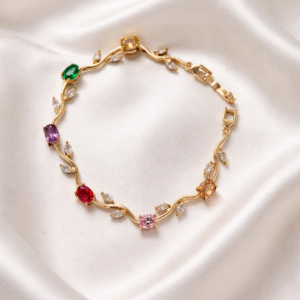 Multi Tulip Bracelet for Women | Elegant Floral Charm Bracelet | Anti Tarnish Adjustable Jewellery | Trendy Daily Wear Gift for Girls