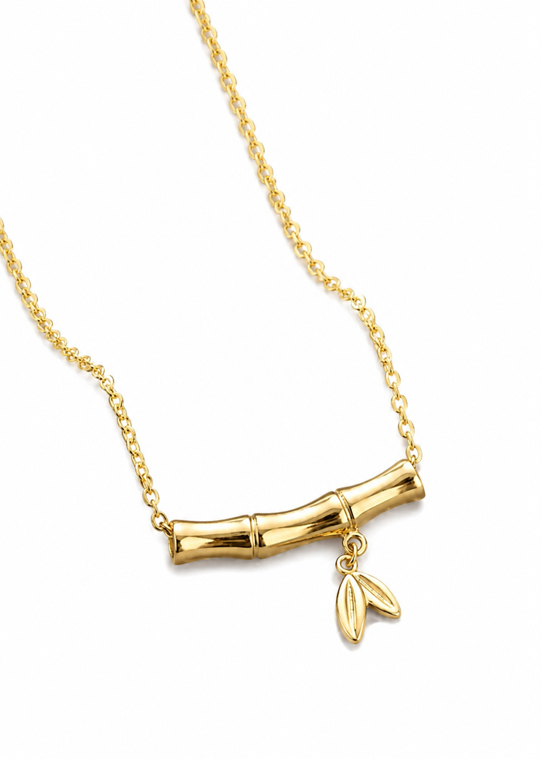 Anti Tarnish Bamboo Chain Necklace for Women & Girls | Stainless Steel Waterproof Bamboo Link Chain | Trendy Everyday Jewelry