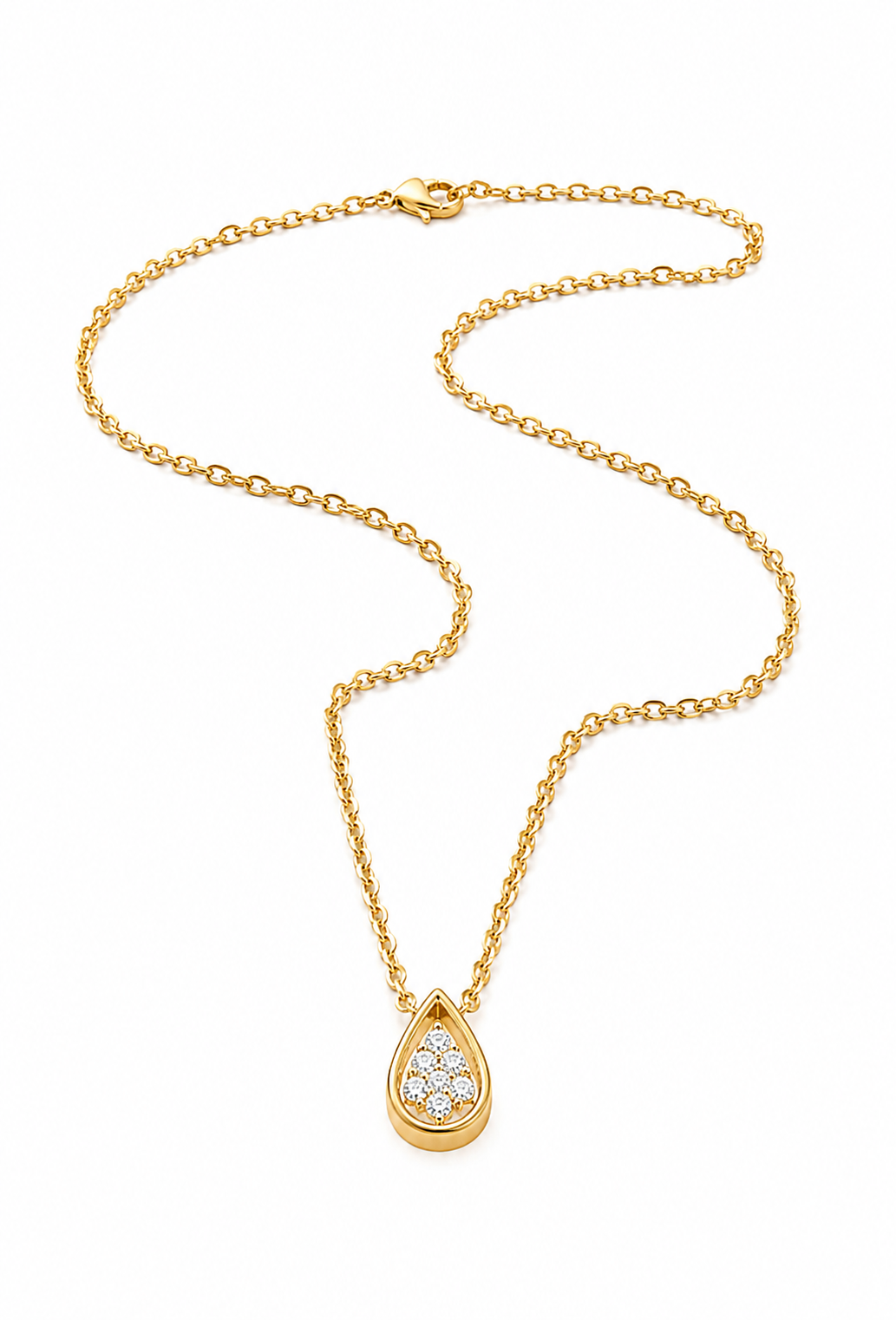 Anti Tarnish Small Drop Stone Chain for Women | Premium Stainless Steel Pendant Necklace | Waterproof, Adjustable & Everyday Wear Jewelry