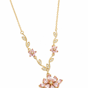 Anti Tarnish Pink Necklace Chain for Women & Girls | Stainless Steel Elegant Pink Pendant Necklace | Waterproof, Fade Resistant & Daily Wear Jewelry