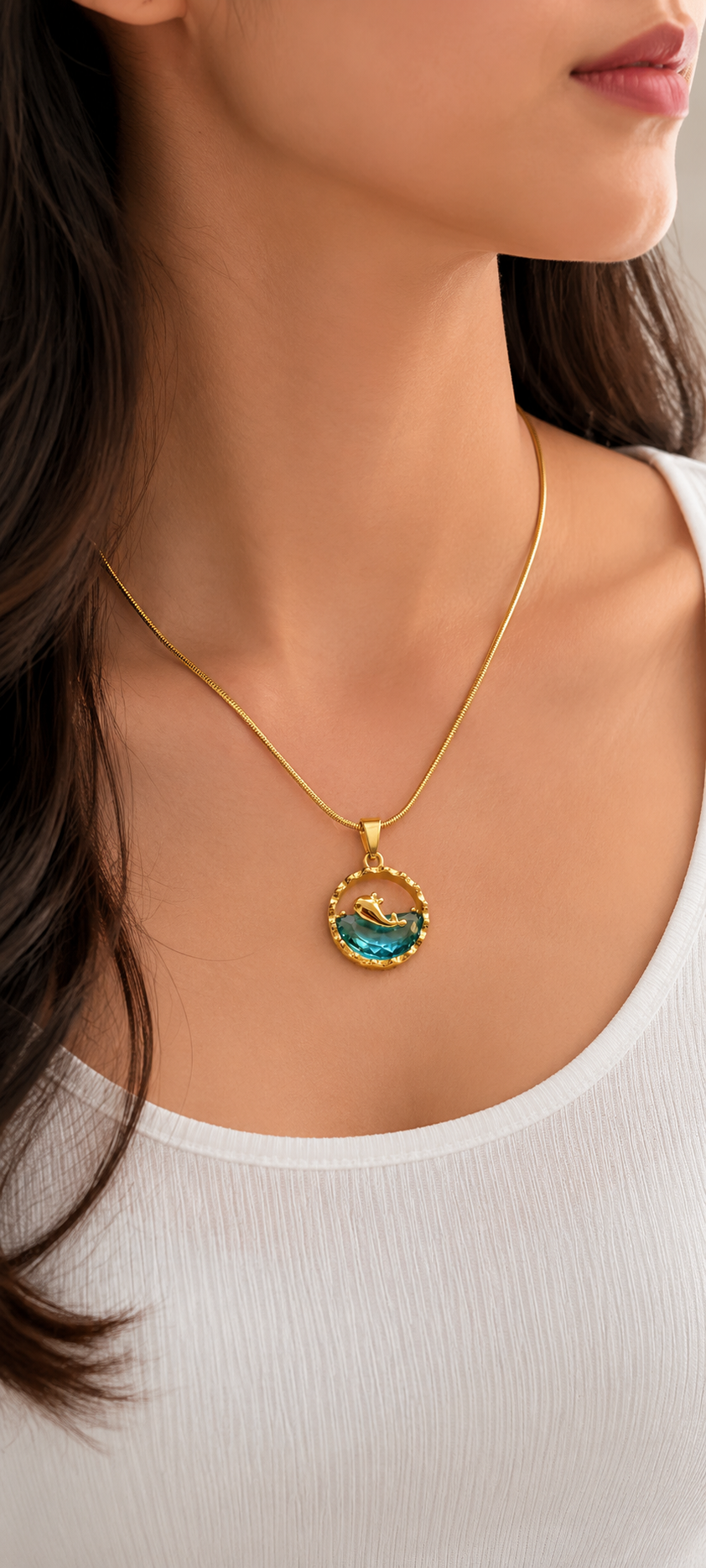 Anti Tarnish Ocean Charm Necklace for Women & Girls | Stainless Steel Waterproof Beach-Inspired Chain | Seashell & Ocean Theme Pendant Jewelry - Image 2