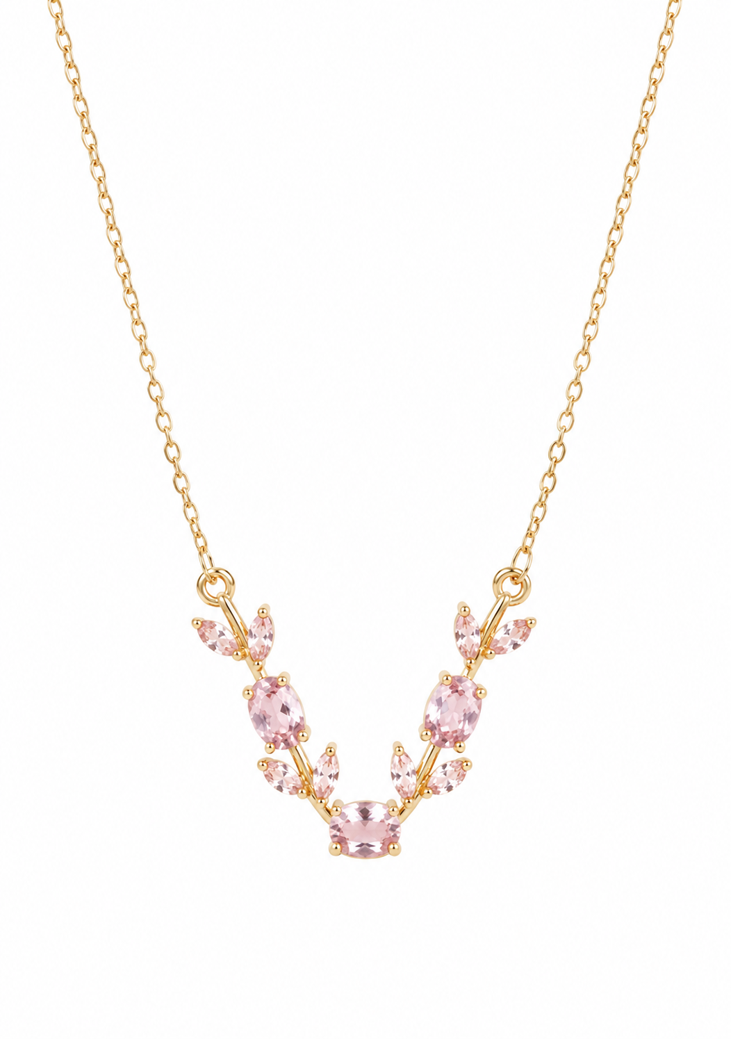 Pink Tulip Chain Necklace for Women & Girls | Elegant Floral Pendant Necklace | Trendy Fashion Jewelry Gift - Image 2