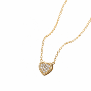 Anti Tarnish Small Stone Heart Chain Necklace for Women | Stainless Steel Heart Pendant | Waterproof & Everyday Wear Jewelry