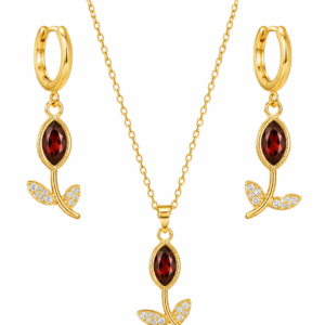Anti Tarnish Star Necklace & Earrings Set for Women | Premium Korean Jewelry | Eshanika Jewellery